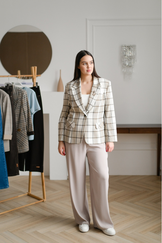 Жакет в крупную клетку